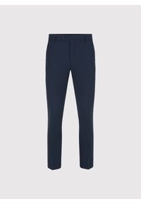 Pako Lorente - PAKO LORENTE – Granatowe spodnie ganiturowe. Kolor: niebieski. Materiał: poliester, wiskoza, elastan. Wzór: gładki. Styl: młodzieżowy, elegancki #2