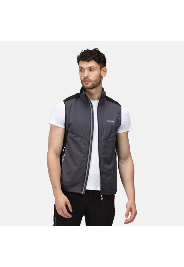 Regatta - Męska kamizelka Lankin IV. Kolor: czarny. Materiał: softshell, tkanina. Sport: turystyka piesza