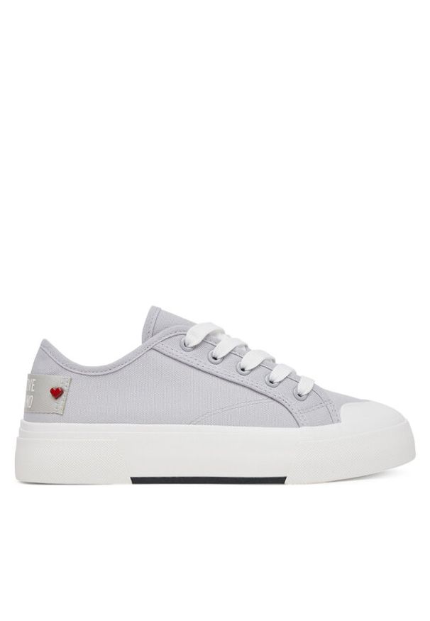 Love Moschino - LOVE MOSCHINO Trampki JA15012G0MJP0010 Szary. Kolor: szary. Materiał: materiał