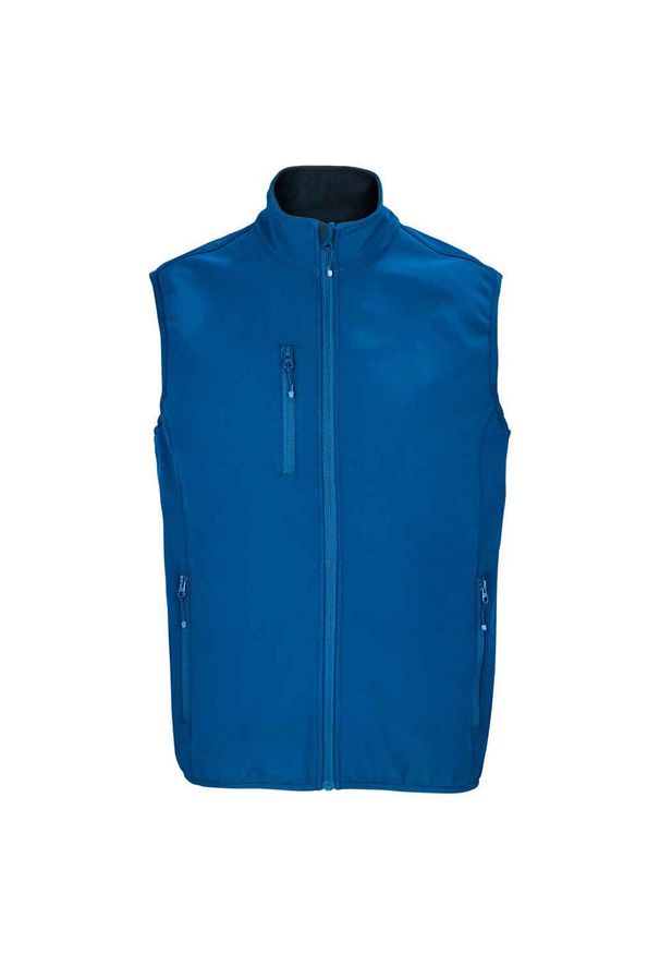 SOL'S - Ocieplacz Męski Falcon Softshell Zapinany Na Zamek Błyskawiczny. Kolor: niebieski. Materiał: softshell