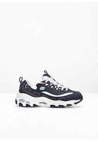 bonprix - Sneakersy chunky Skechers ze skóry. Kolor: niebieski. Materiał: skóra #1