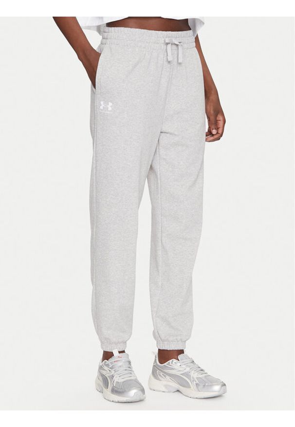 Under Armour Spodnie dresowe Ua Rival 1382735 Szary Loose Fit. Kolor: szary. Materiał: bawełna