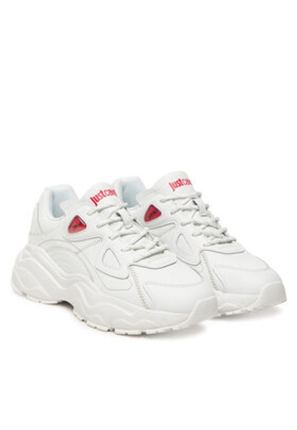 Just Cavalli Sneakersy 79RA3SL1 Biały. Kolor: biały. Materiał: skóra