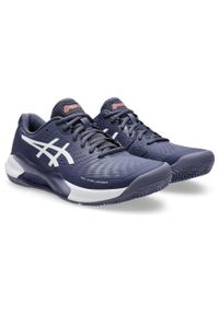 Asics - Buty do tenisa męskie, Gel-Challenger 14 Clay. Zapięcie: sznurówki. Kolor: biały, wielokolorowy, niebieski. Materiał: materiał, syntetyk, tkanina. Szerokość cholewki: normalna. Sport: tenis
