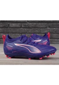 Buty dziecięce do piłki nożnej korki Puma Ultra 5 Match FG/AG. Kolor: fioletowy, pomarańczowy, wielokolorowy. Sport: piłka nożna