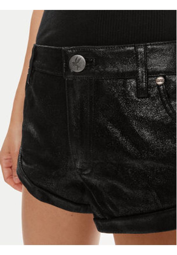 One Teaspoon Szorty skórzane Bandits 26208B Czarny Relaxed Fit. Kolor: czarny. Materiał: skóra
