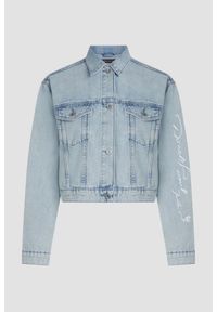 Karl Lagerfeld - KARL LAGERFELD Kurtka jeansowa damska KLxDisney, Rozmiar M. Kolor: niebieski. Materiał: jeans. Wzór: motyw z bajki, haft. Styl: klasyczny, elegancki
