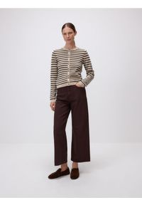 Reserved - Kardigan w paski - wielobarwny. Materiał: dzianina, wełna. Wzór: paski #1