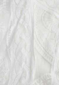 Born2be - Biały Kardigan Ażurowa Narzutka z Materiałowym Paskiem Arisstea. Okazja: na co dzień. Kolor: biały. Materiał: materiał. Długość rękawa: długi rękaw. Długość: długie. Wzór: ażurowy. Styl: casual #7