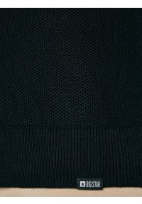 Big-Star - Sweter męski rozpinany ze stójką czarny Olafi 906. Okazja: na co dzień. Typ kołnierza: kołnierzyk stójkowy. Kolor: czarny. Materiał: jeans, dzianina. Wzór: ze splotem. Styl: klasyczny, casual #7