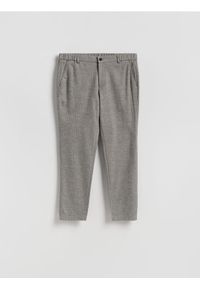 Reserved - Spodnie chino slim w kratę - ciemnoszary. Kolor: szary. Materiał: wełna, tkanina