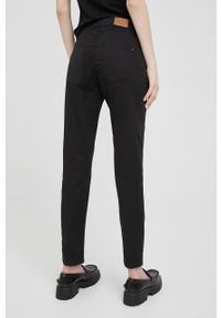 XT Studio spodnie damskie kolor czarny dopasowane medium waist. Kolor: czarny. Materiał: tkanina #2