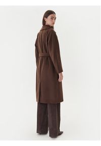 Weekend Max Mara Płaszcz wełniany Resina 2525016102 Brązowy Regular Fit. Kolor: brązowy. Materiał: wełna