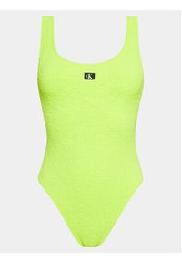 Calvin Klein Swimwear Strój kąpielowy KW0KW02401 Zielony. Kolor: zielony. Materiał: syntetyk