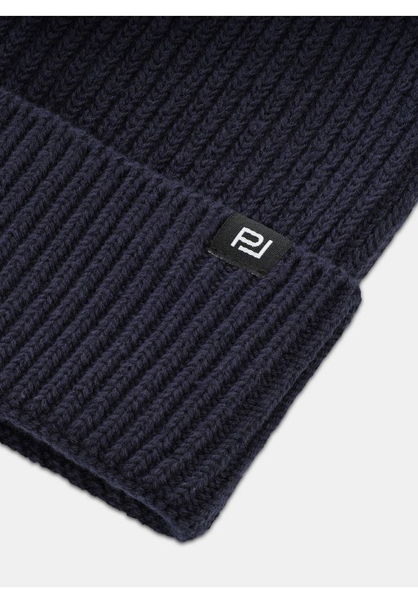 Pako Lorente - PAKO LORENTE – Granatowa bawełniana czapka męska. Kolor: niebieski. Materiał: bawełna. Sezon: zima