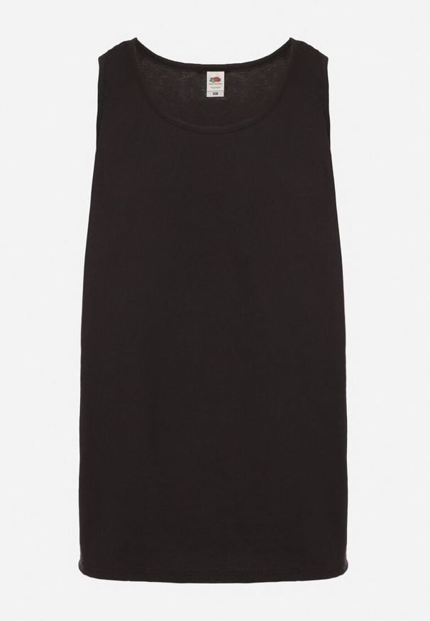 Born2be - Czarna Bawełniana Koszulka Typu Tank Top Zianessa. Kolor: czarny. Materiał: bawełna. Wzór: aplikacja