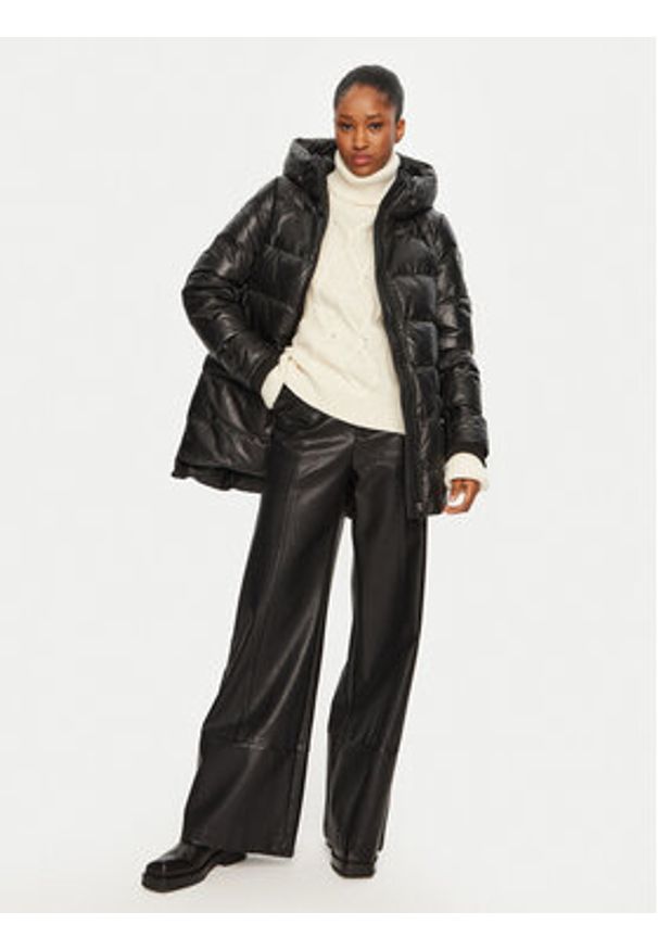 Serge Pariente Kurtka skórzana Warm Girl Czarny Relaxed Fit. Kolor: czarny. Materiał: skóra