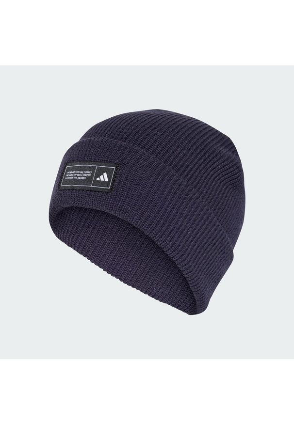 Adidas - Czapka typu beanie Essentials Cuffed. Kolor: biały, wielokolorowy, niebieski, czarny. Materiał: dzianina