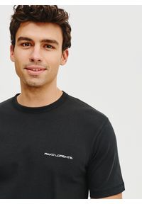 Pako Lorente - PAKO LORENTE – Czarny t-shirt męski. Kolor: czarny, niebieski, biały. Materiał: bawełna #7