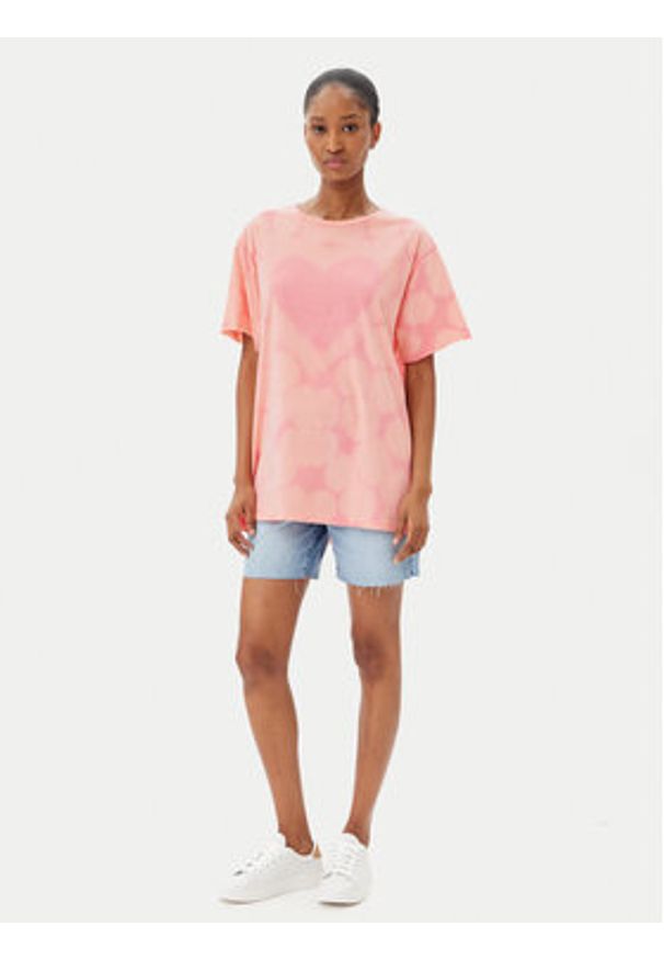 One Teaspoon T-Shirt Love Sweat 26918 Różowy Relaxed Fit. Kolor: różowy. Materiał: bawełna