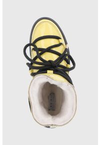 Inuikii Śniegowce kolor żółty. Nosek buta: okrągły. Zapięcie: sznurówki. Kolor: żółty. Materiał: guma, wełna #4