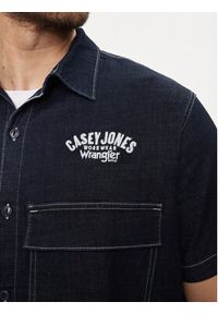 Wrangler Koszula jeansowa Casey 112351229 Granatowy Relaxed Fit. Kolor: niebieski. Materiał: syntetyk, bawełna