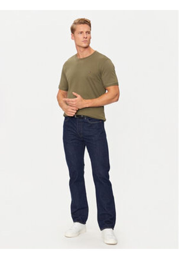 TOMMY HILFIGER - Tommy Hilfiger T-Shirt UM0UM03362 Zielony Regular Fit. Kolor: zielony. Materiał: bawełna