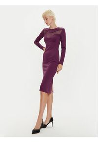 Pinko - PINKO Sukienka koktajlowa 103844 A208 Bordowy Slim Fit. Kolor: czerwony. Materiał: syntetyk. Styl: wizytowy #5
