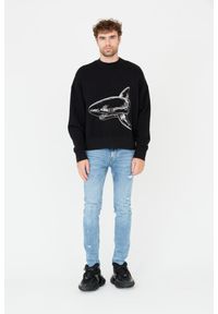 PALM ANGELS Czarna męska bluza Split Shark Crew, Rozmiar L. Kolor: czarny
