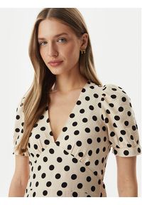 Morgan Sukienka codzienna 261-ROVITA Beżowy Regular Fit. Okazja: na co dzień. Kolor: beżowy. Materiał: syntetyk. Typ sukienki: proste. Styl: casual #3