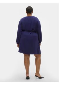Vero Moda Curve Sukienka koszulowa 10299117 Granatowy Regular Fit. Kolor: niebieski. Materiał: syntetyk. Typ sukienki: koszulowe #3