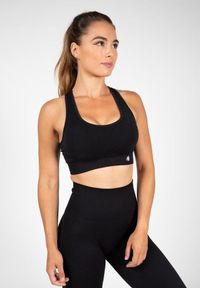 GORILLA WEAR - Yava Bezszwowe Biustonosz sportowy - Czarny. Kolor: czarny. Sport: fitness