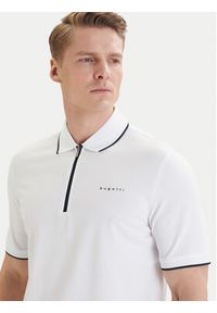 Bugatti Polo 8150-75033C Biały Regular Fit. Typ kołnierza: polo. Kolor: biały. Materiał: bawełna #8
