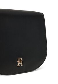 TOMMY HILFIGER - Tommy Hilfiger Torebka Th Logotape Saddle Bag AW0AW17184 Czarny. Kolor: czarny. Materiał: skórzane #4