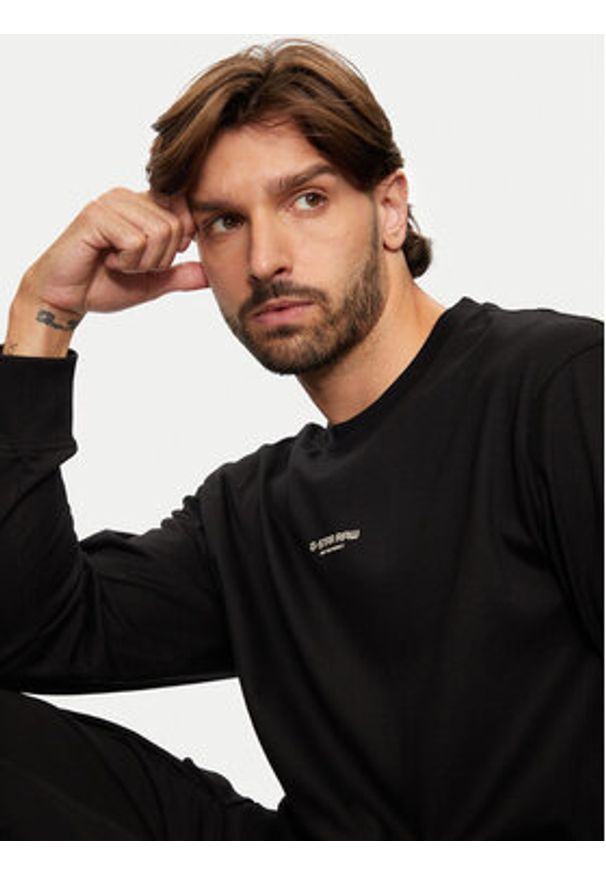 G-Star RAW - G-Star Raw Longsleeve Center Chest D25078 C336 6484 Czarny Oversize. Kolor: czarny. Materiał: bawełna. Długość rękawa: długi rękaw