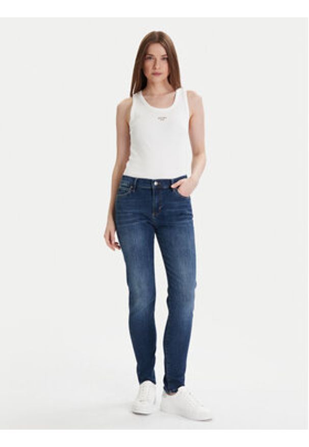 JOOP! Jeans Top 30046103 Biały Slim Fit. Kolor: biały. Materiał: bawełna