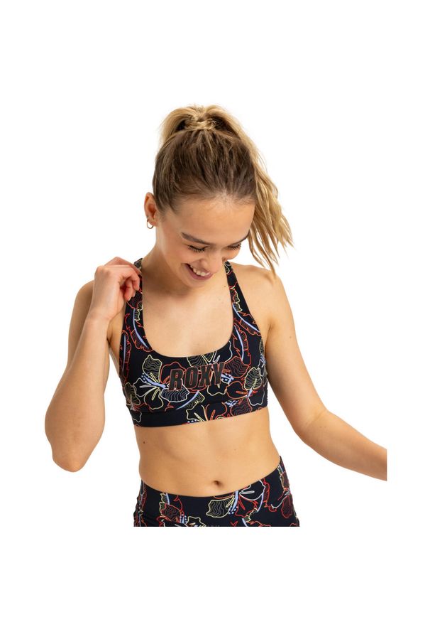 Roxy - Stanik bikini typu bralette dla Kobiety ROXY ACTIVE. Kolor: szary. Materiał: nylon, elastan, materiał