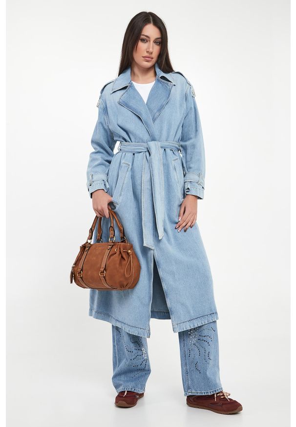Liu Jo - Płaszcz damski jeansowy LIU JO. Materiał: jeans