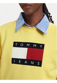 Tommy Jeans Bluza Flag DW0DW22564 Żółty jasny Regular Fit. Kolor: żółty. Materiał: bawełna #4