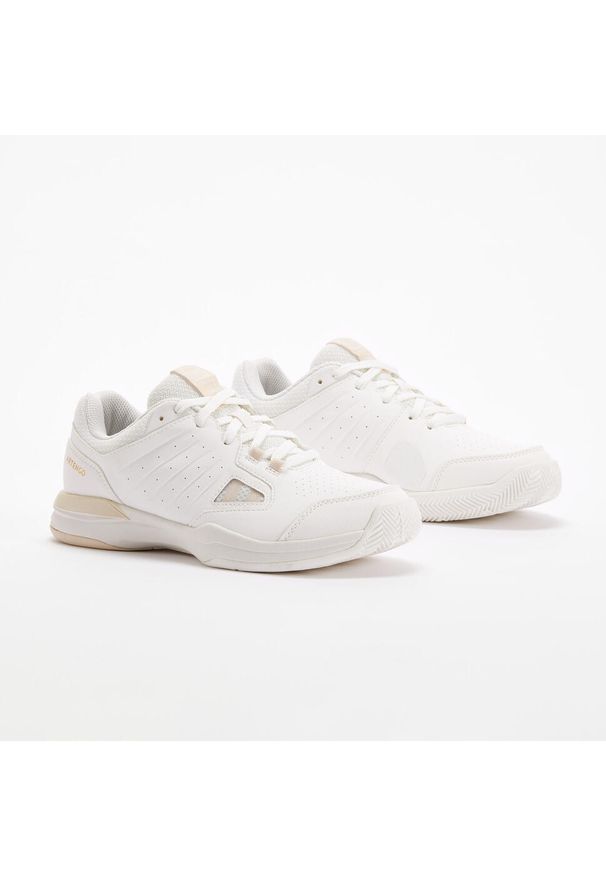 ARTENGO - Buty tenisowe Artengo TS500 damskie na mączkę. Kolor: beżowy, biały, wielokolorowy. Materiał: kauczuk. Szerokość cholewki: normalna. Sport: tenis