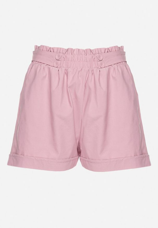 Born2be - Ciemnoróżowe Szorty z Gumką w Pasie i Wsuwanymi Kieszeniami Jospia. Stan: podwyższony. Kolor: różowy. Materiał: bawełna. Sezon: lato. Styl: elegancki, klasyczny