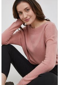 only - Only Sweter damski kolor różowy lekki. Kolor: różowy. Materiał: dzianina