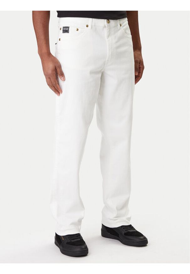 Versace Jeans Couture Jeansy 80GAB5RE CEWCA Biały Straight Fit. Kolor: biały