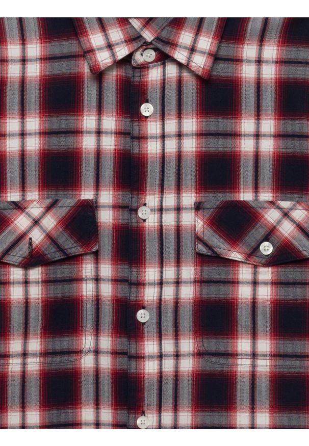 Big-Star - Koszula męska bawełniana w kratę czerwona Koliserson 603. Typ kołnierza: kołnierzyk klasyczny. Kolor: czerwony. Materiał: bawełna. Wzór: aplikacja, jodełka. Styl: elegancki, klasyczny