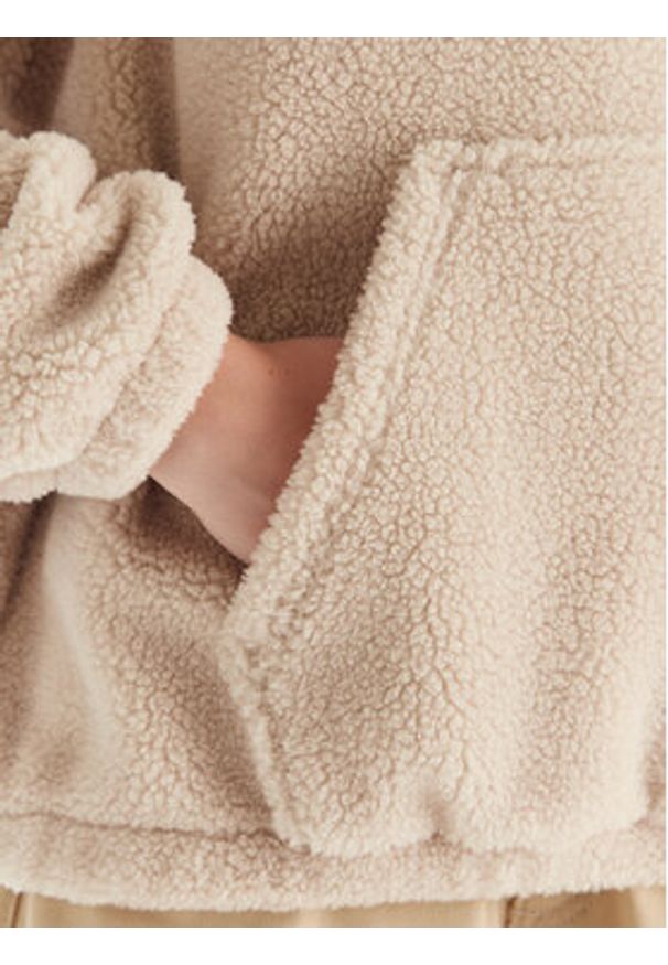 Adidas - adidas Bluza Essentials Teddy JW6061 Beżowy Oversize. Kolor: beżowy. Materiał: syntetyk