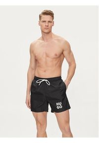 Hugo Szorty kąpielowe Paol 50510190 Czarny Regular Fit. Kolor: czarny. Materiał: syntetyk