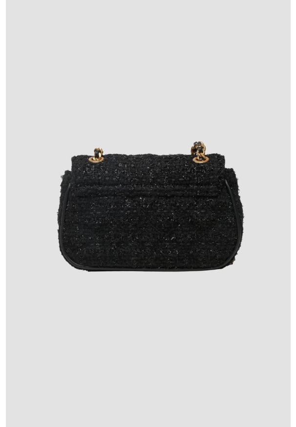 Guess - GUESS Czarna tweedowa torebka Giully Mini. Kolor: czarny. Rodzaj torebki: na ramię