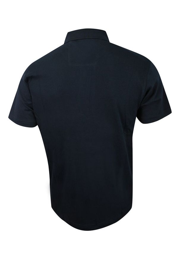 Expoman - Koszulka POLO, Ciemna Granatowa Casualowa, Męska, Krótki Rękaw, Jednokolorowa, T-shirt. Okazja: na co dzień. Typ kołnierza: polo. Kolor: niebieski. Materiał: bawełna. Długość rękawa: krótki rękaw. Długość: krótkie. Styl: casual