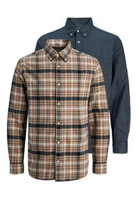 Jack & Jones - Jack&Jones Komplet 2 koszul Blubarkley 12294328 Beżowy Regular Fit. Kolor: beżowy. Materiał: bawełna #8