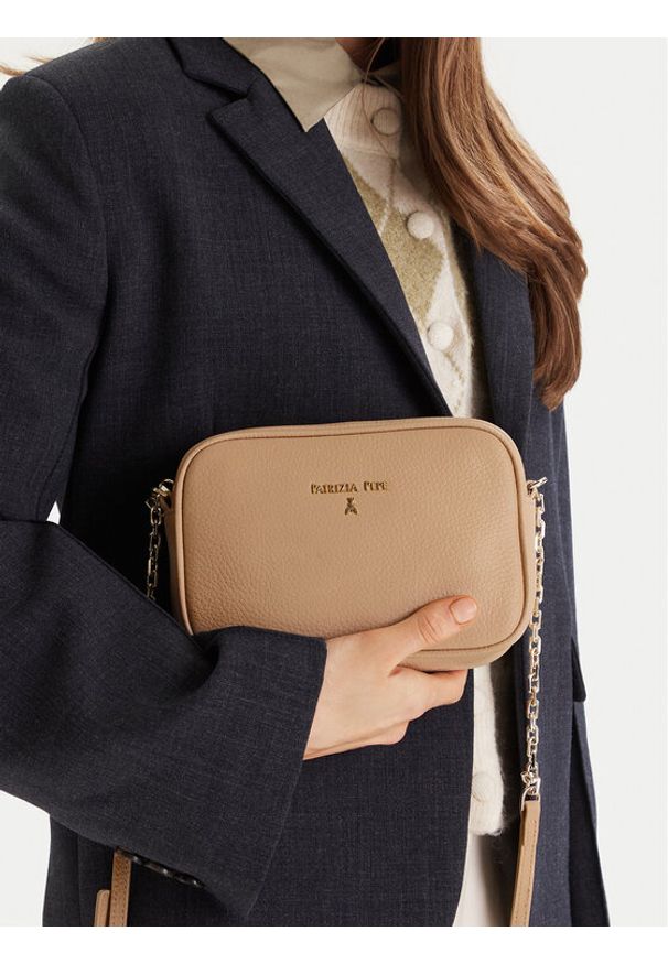 Patrizia Pepe Torebka CB0071/L001 Beżowy. Kolor: beżowy. Materiał: skórzane